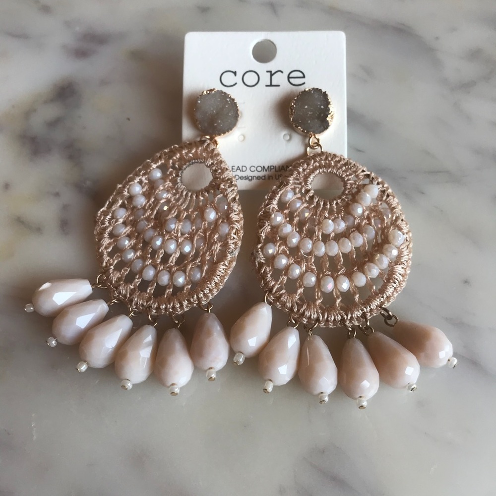 Blush beaded earrings